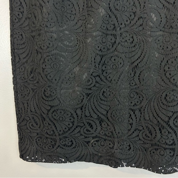 Trina Turk Black Lace Linen Blend Pencil Skirt Size 10 - Picture 6 of 8